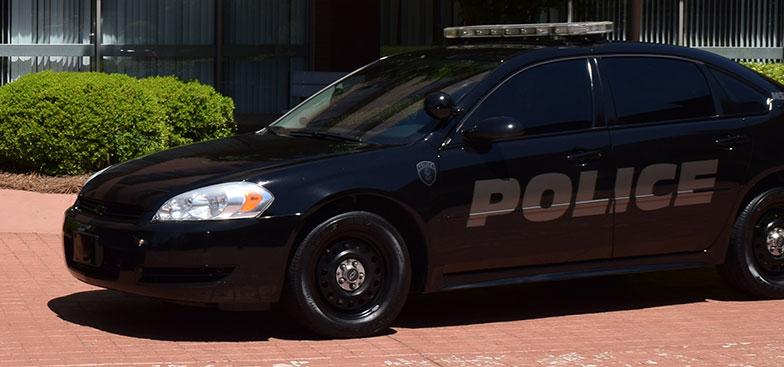 A black police car